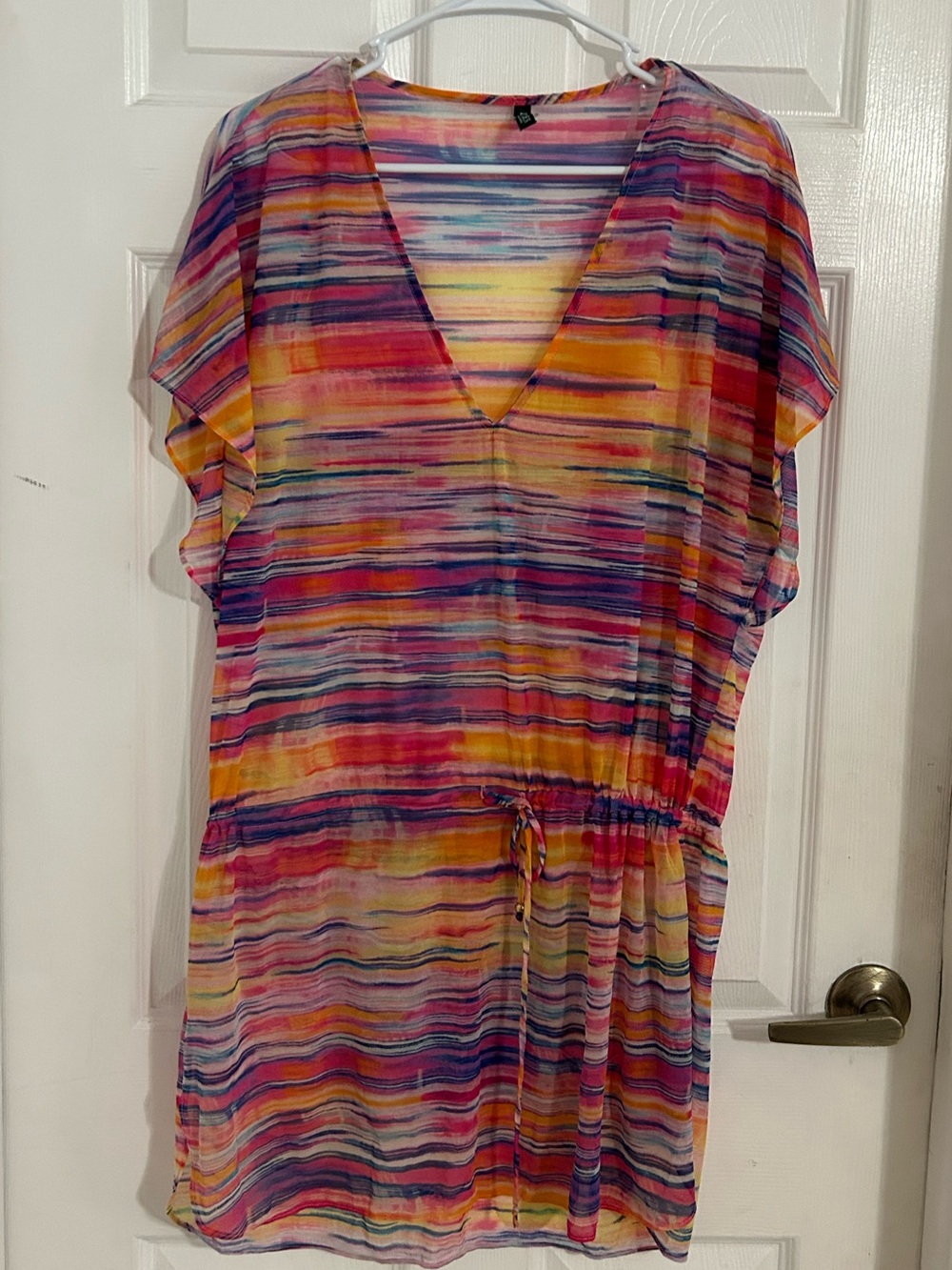 Lauren Ralph Lauren Multicolor Striped V-Neck Swim Coverup one size